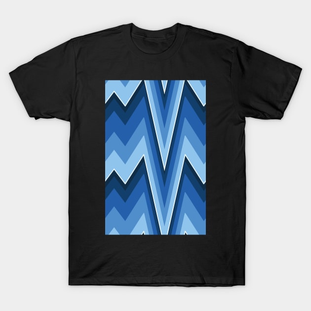 Bargello flame stitch prongs blue T-Shirt by colorofmagic